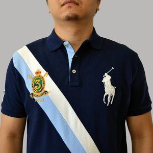 Polo Ralph Lauren Big Pony Mesh Polo Shirt "Fine Quality Goods" Custom Slim Fit